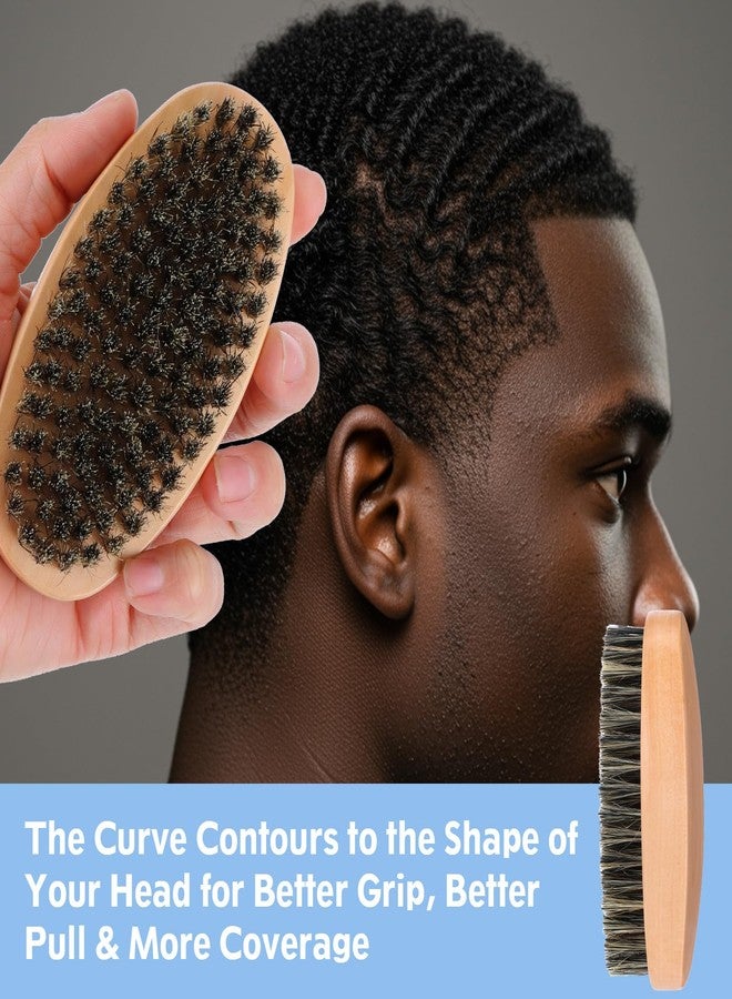KFHENSOMR 360 Curved Wave Brush for Men, Hard Palm Wave Hair Brushes Wave Styler for Laying Down 360 Waves, Made with Wood Mix Nature Boar Bristle Brush for Cultivating Beards, Hair Waves, and Wolfing - Image 5